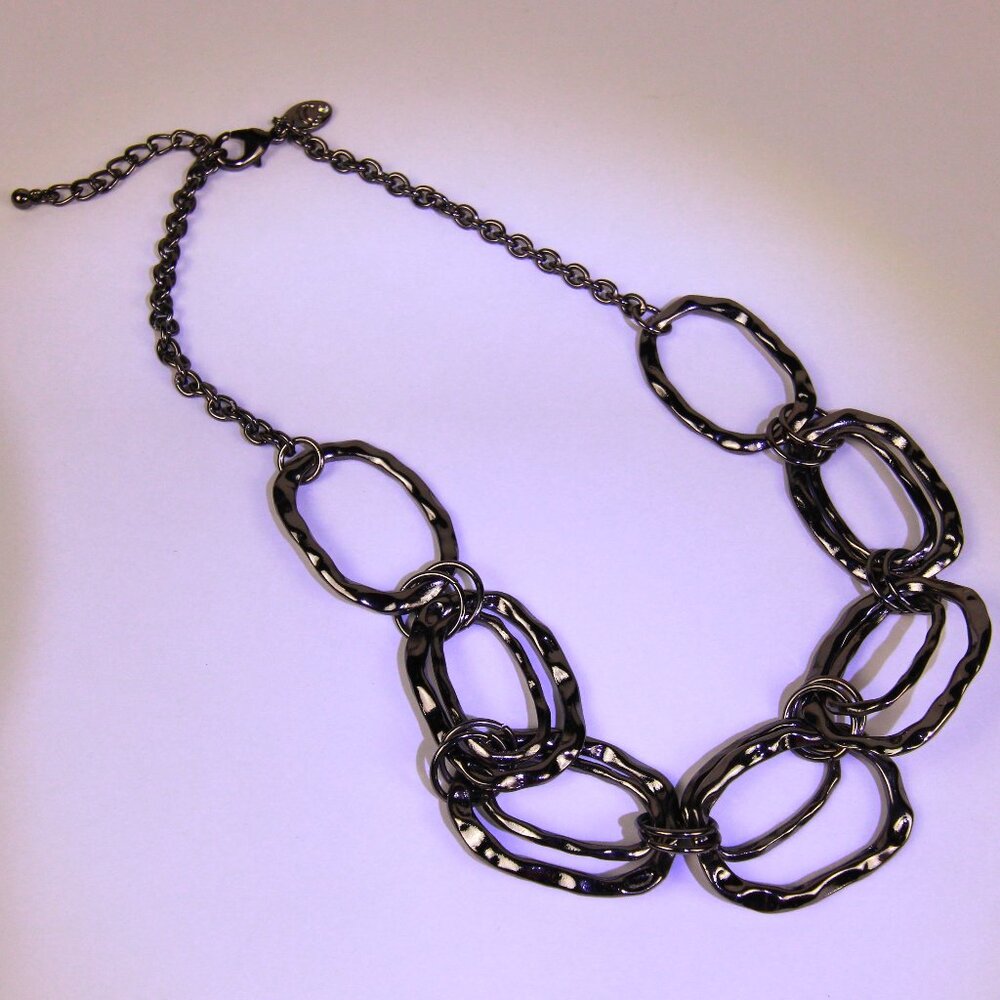 Vintage Charming Charlie Gunmetal Tone Necklace